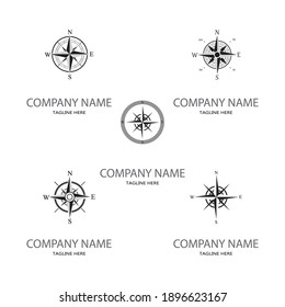 Set Compass Logo Template vector icon illustration design