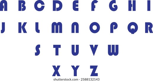 Set of complete Scrabble capital letters English alphabet icons in trendy blue colors flat styles. Education signs pictogram vectors illustration isolated on transparent background.
