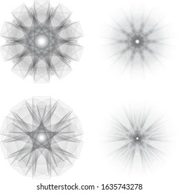 set of complex geometric shapes for design