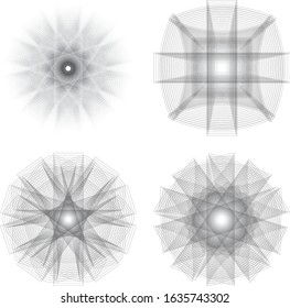 set of complex geometric shapes for design