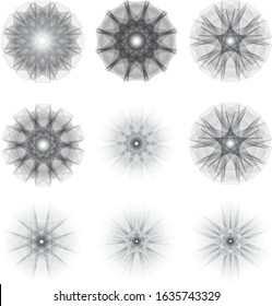 set of complex geometric shapes for design