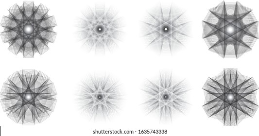 set of complex geometric shapes for design
