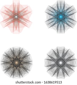 set of complex geometric shapes for design