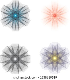 set of complex geometric shapes for design