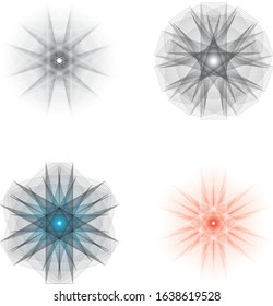 set of complex geometric shapes for design