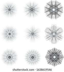 set of complex geometric shapes for design