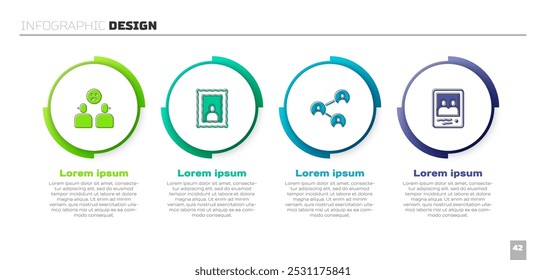 Set Complicated relationship, Picture frame, BFF or best friends forever and Family photo. Business infographic template. Vector