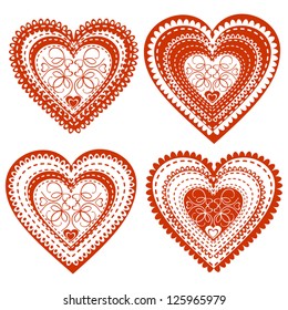 Set of Composite Hearts for Valentine's Day, Vector Version