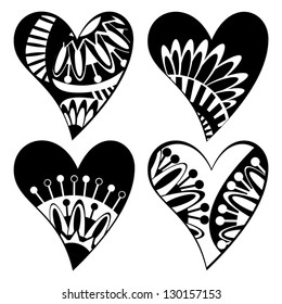 Set of Composite Hearts for Valentine's Day, Vector Version
