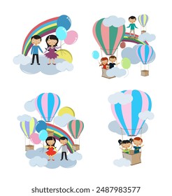 A set of compositions about children. vector illustration