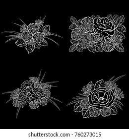 a set of compositions from monochrome colors for postcards, congratulations, a price tag