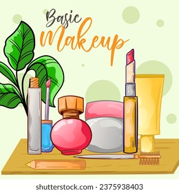 Set of compositions with natural organic cosmetic products in bottles, jars, tubes for skincare. Flat lay photography of skincare products