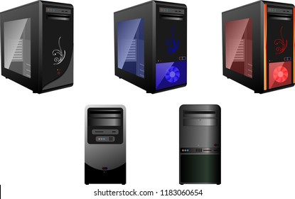 Set Of Computer Case Vector