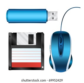 set of computer elements vector drawings.