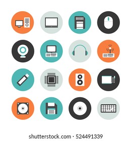 set of computer equipment icon