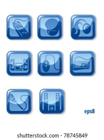 Set of computer equipments icons