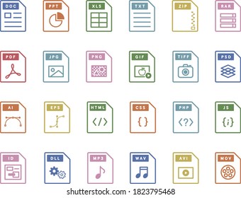 A set of computer files and software icons