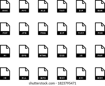 A set of computer files and software icons