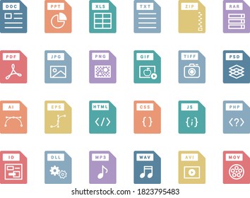 A set of computer files and software icons