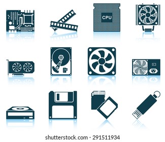 Set Of Computer Hardware Icons. 