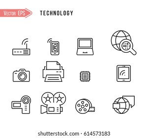 Set Of  Computer Hardware Icons. Includes Diskette, Audio Device, Cpu And Other Symbols. Beautiful Design Elements.