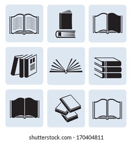 Set of computer icons books. Vector. EPS-10 (non transparent elements,non gradient)