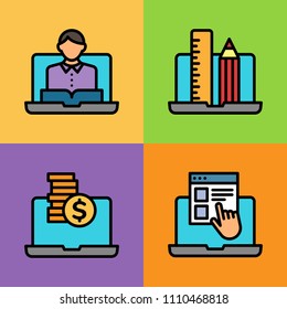 Set of computer icons. Vector illustration