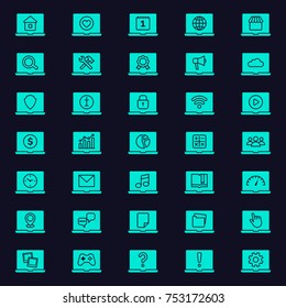 Set of computer icons. Vector illustration