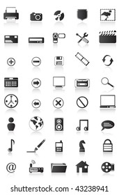 Set of computer icons,easy to edit or to re size. Elements are set on a different layer. The earth is hand made.