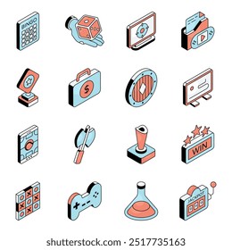 Set of Computer Instruments Flat Icons 

