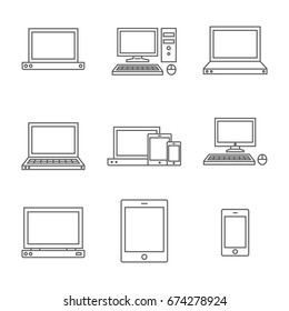 Set of computer line icon. Line icons with flat design elements on white background. Symbol for your web site design, logo, app, UI. Vector illustration, EPS