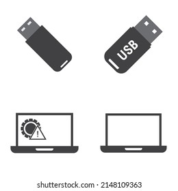 set of computer and memory icons vector illustration