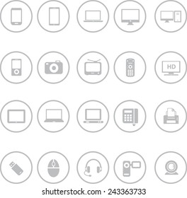 Set of Computer and Mobile Devices Icons