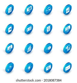 Set Computer monitor with graph chart, Briefcase and money, Clipboard, Safe, resume and Document icon. Vector