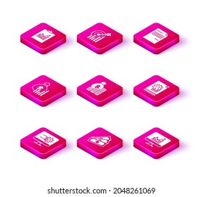 Set Computer monitor with graph chart, Stacks paper money cash, Money bag and diagram, coin, Document,  and Target icon. Vector