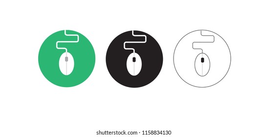 Set of Computer Mouse Icon.Vector illustration