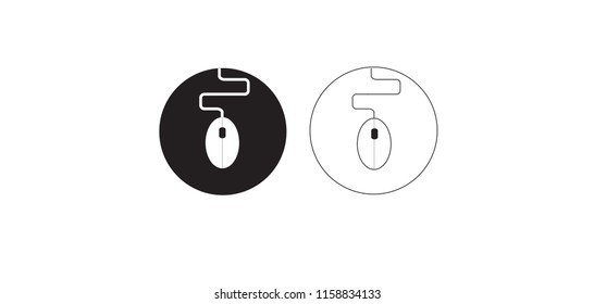 Set of Computer Mouse Icon.Vector illustration