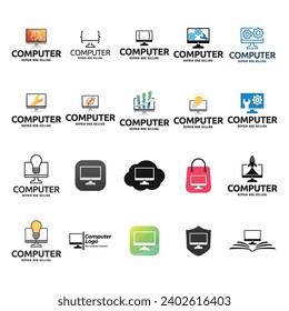Set of computer mouse vector logo with modern concept designs, illustration for technology computer business company.