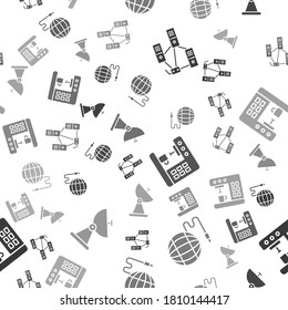 Set Computer network, Social network, Coffee machine and Radar on seamless pattern. Vector