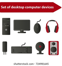 Set of computer parts