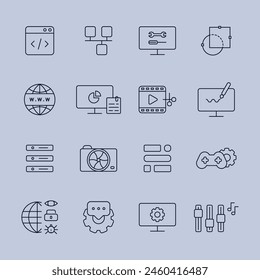 set of computer related work icons