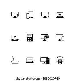 set of computer and smart phone technology icons