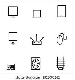 Set of computer and technology icons.
