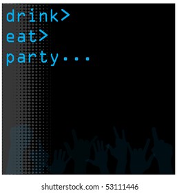 A set of computer themed menus  and accessories for a nightclub or bar, web or print.
