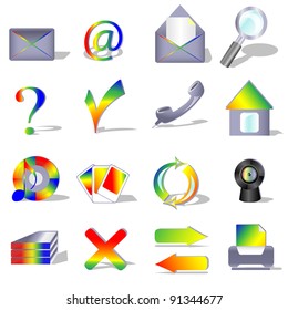 Set of computer and web icons on white background