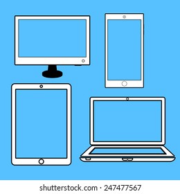 Set of computers - vector icons vector icon