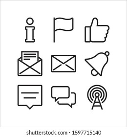 Set Comunication Icon, Thin Line