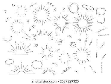 A set of concentrated lines, speech bubbles, and one-point hand-drawn lines