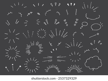 A set of concentrated lines, speech bubbles, and one-point hand-drawn lines