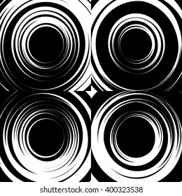 Set of concentric abstract circular backgrounds. Irregular, random circles, rings pattern set